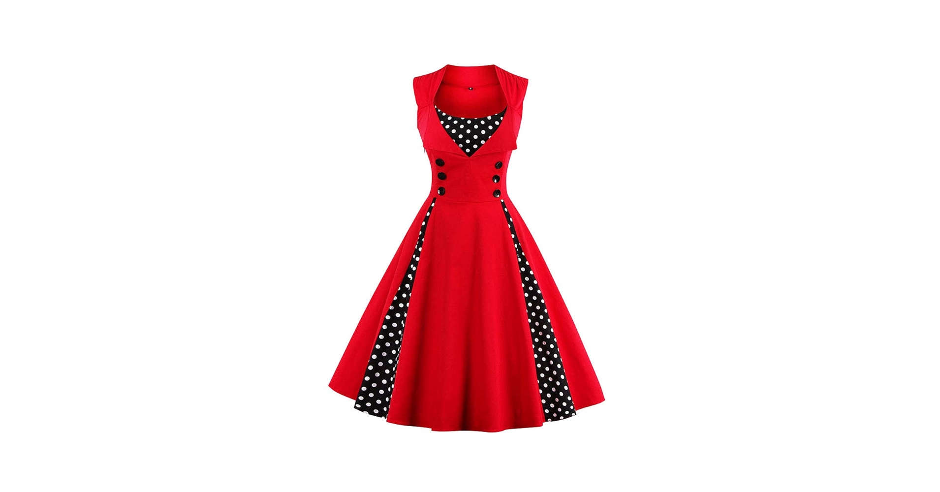 Amazon.com: Women Vintage 1950s Rockabilly Swing Dress Notch